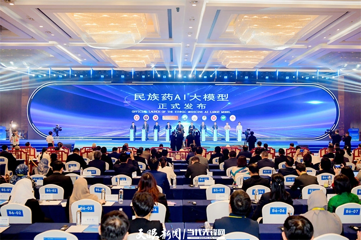 民族药AI大模型发布现场。杜鹏城 贾智 摄