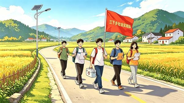 　　大学三下乡。制图：陈凤莉（图片由AI辅助生成）