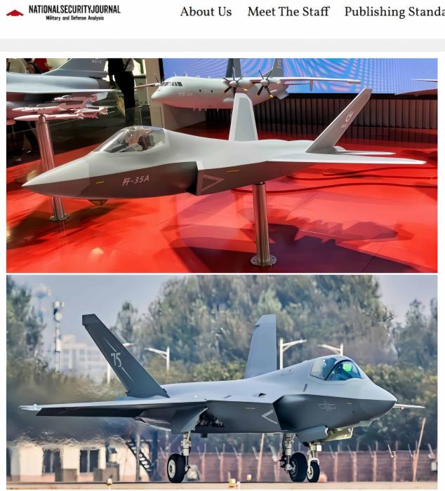 歼-35A模型(上)与歼-35。图/美国《国家安全杂志》