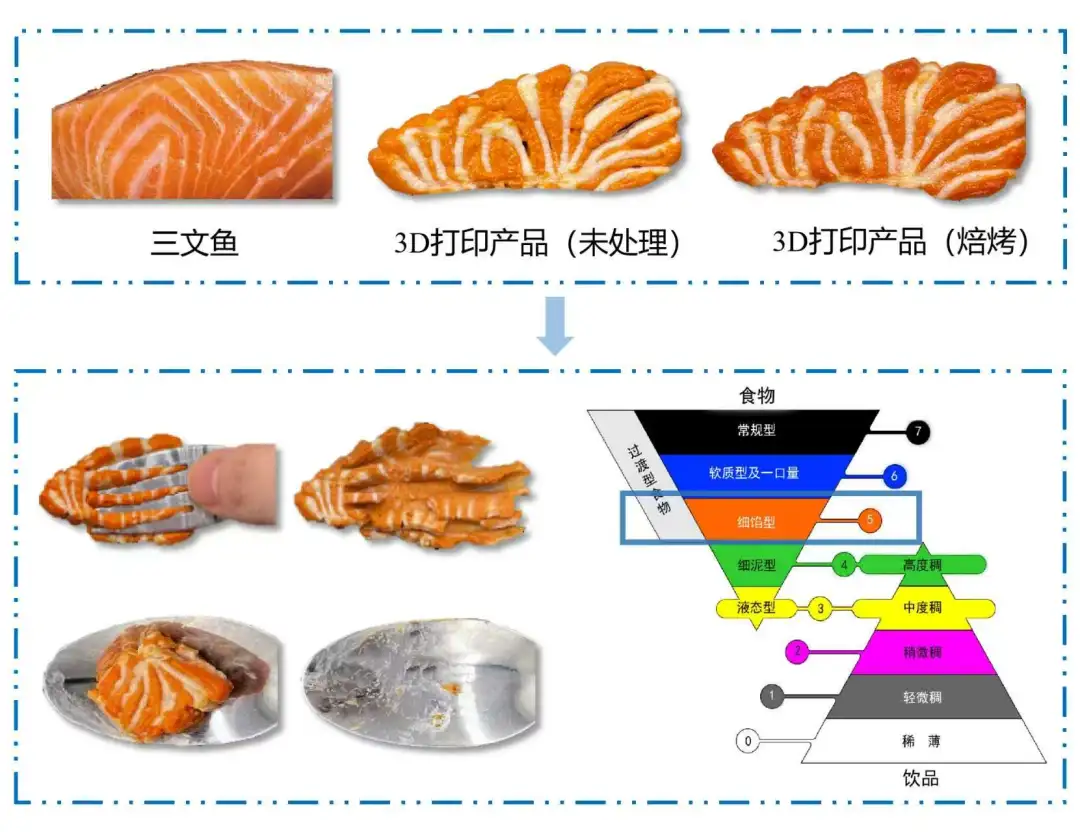 3D食品打印三文鱼示意图