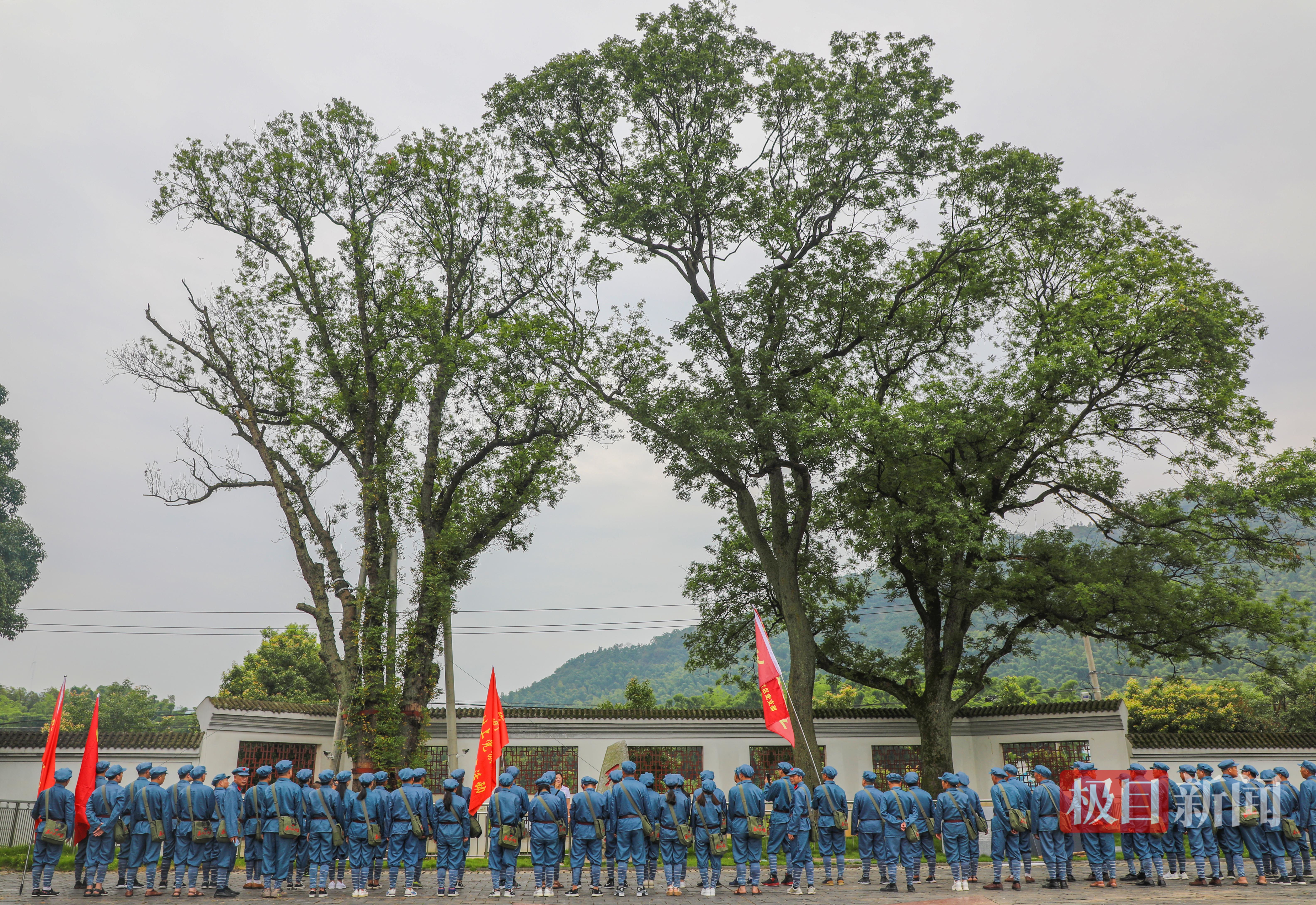 2019年7月1日，党员群众在石首红军树革命烈士纪念园开展红色教育。极目新闻记者黄志刚/摄